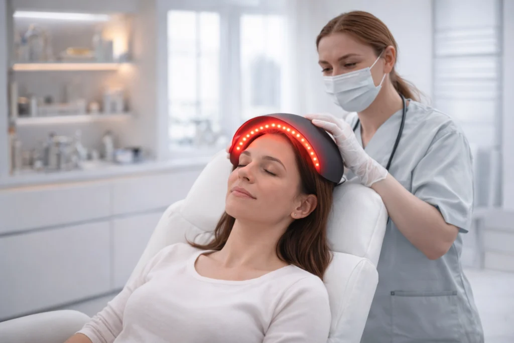 Mujer líder con salud capilar óptima gracias a tratamiento de exosomas en Svenson Ecuador.